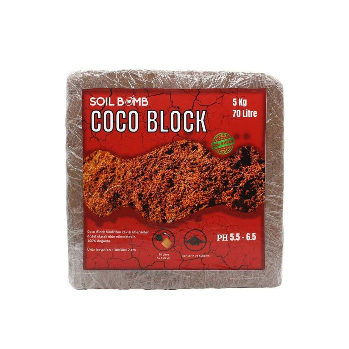 Soil Bomb Coco Block 70 Litre Hindistan Cevizi Toprağı