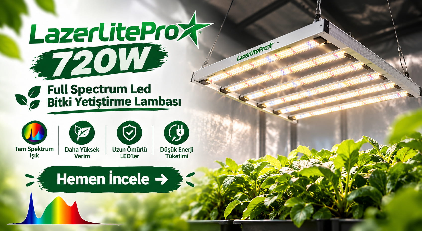 720W Tam Spektrum Bitki Lambası