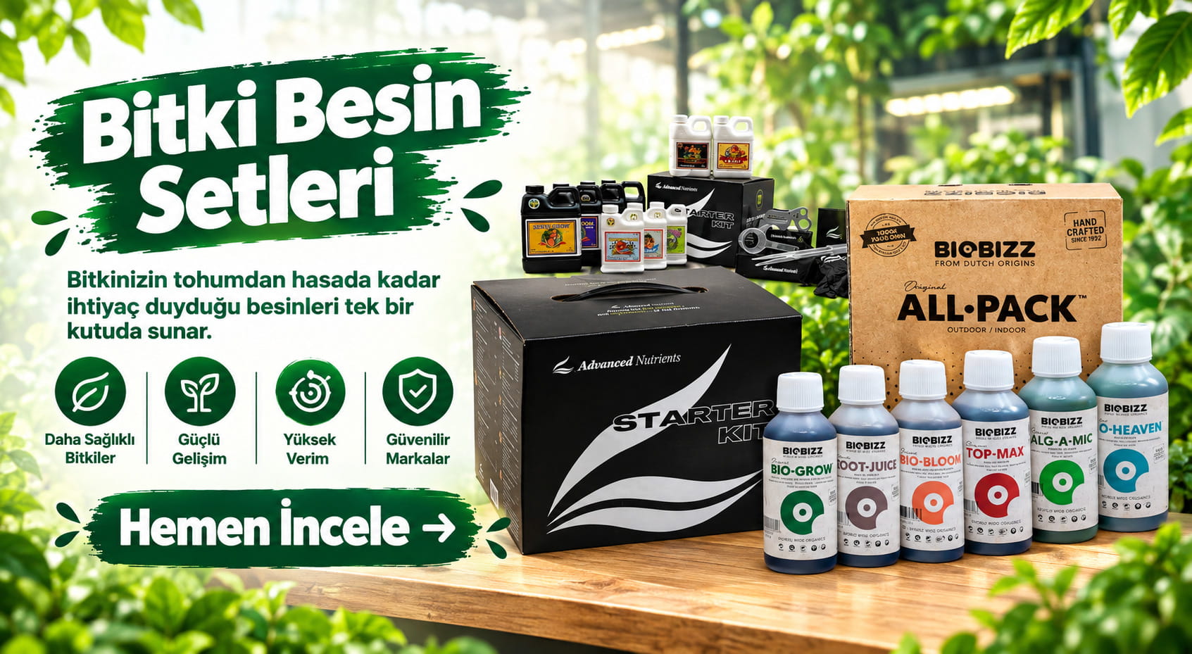 Bitki Besin Setleri Tanıtım Bannerı