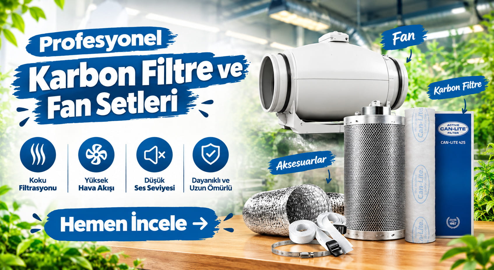 Profesyonel Karbon Filtre ve Fan Setleri
